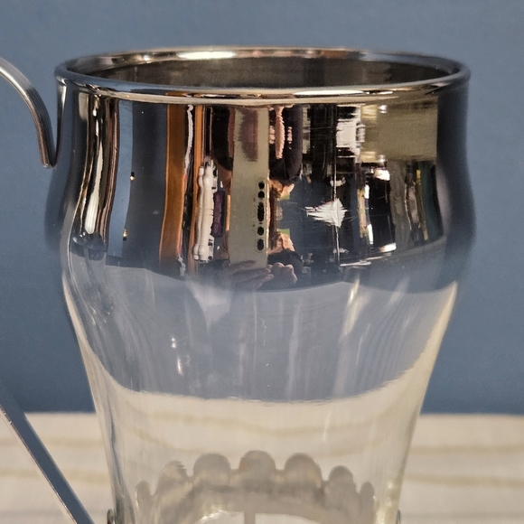 Vintage Libbey Federal Glass Chrome Coffee Tea Cups Set - Picture 9 of 9